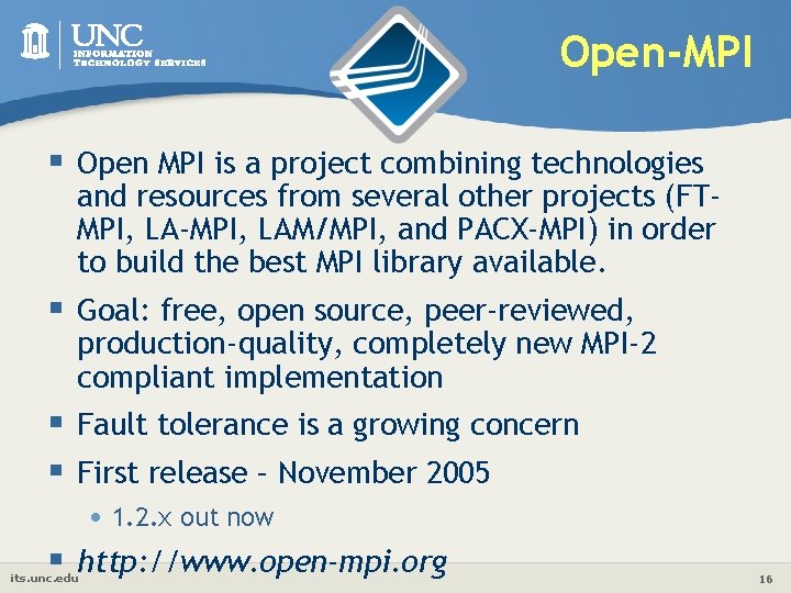 Open-MPI § Open MPI is a project combining technologies and resources from several other