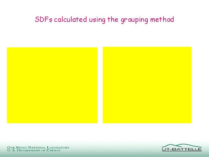 SDFs calculated using the grouping method 