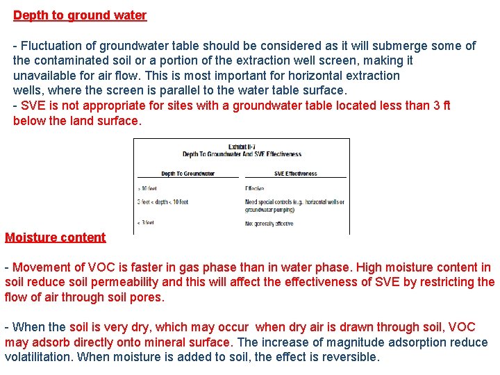 Depth to ground water - Fluctuation of groundwater table should be considered as it Depth to ground water - Fluctuation of groundwater table should be considered as it