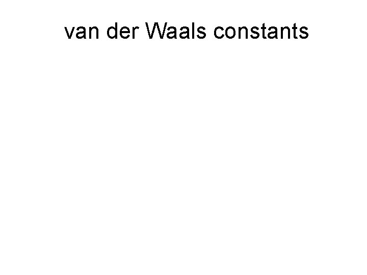 van der Waals constants 