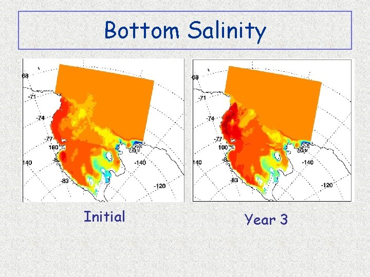 Bottom Salinity Initial Year 3 