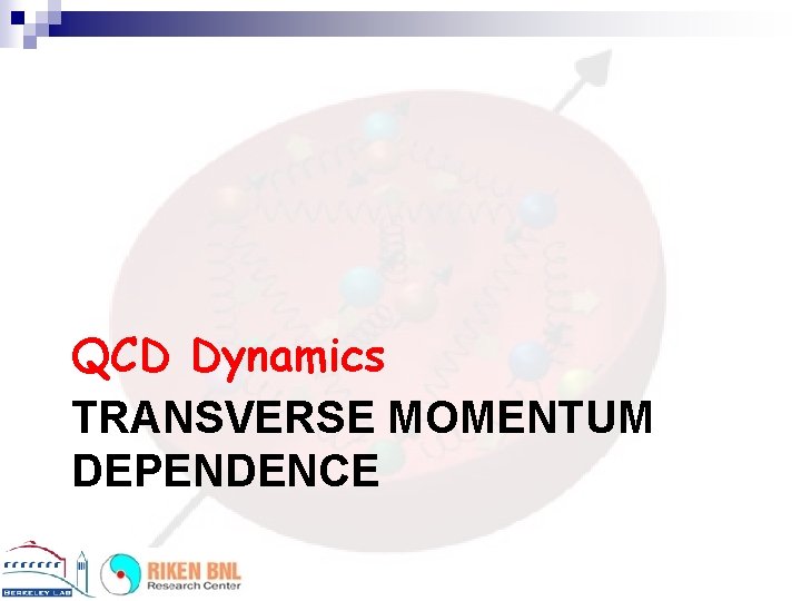 QCD Dynamics TRANSVERSE MOMENTUM DEPENDENCE 