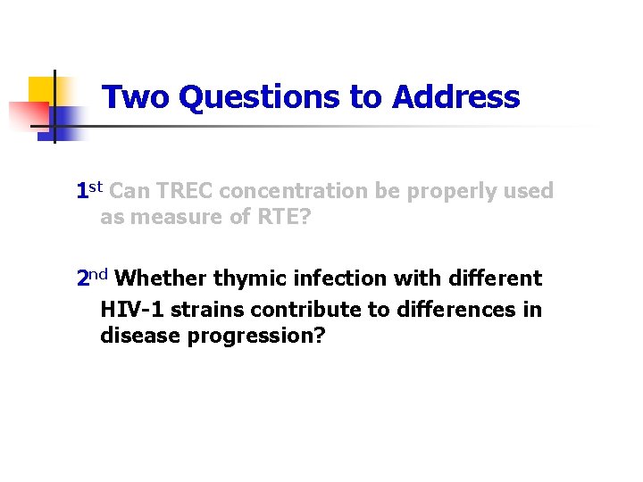 Two Questions to Address 1 st Can TREC concentration be properly used as measure