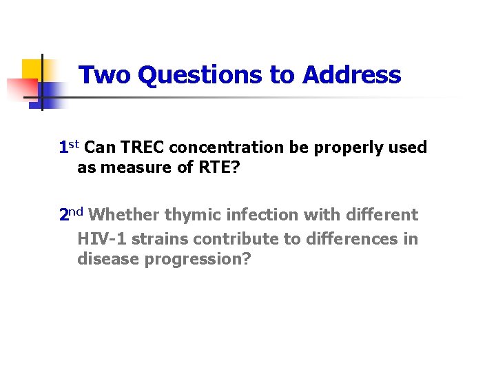 Two Questions to Address 1 st Can TREC concentration be properly used as measure