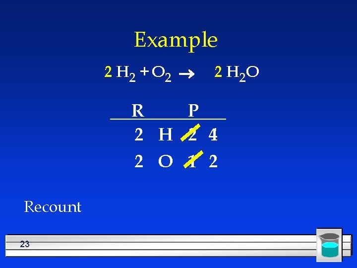 Example 2 H 2 + O 2 ® 2 H 2 O R P