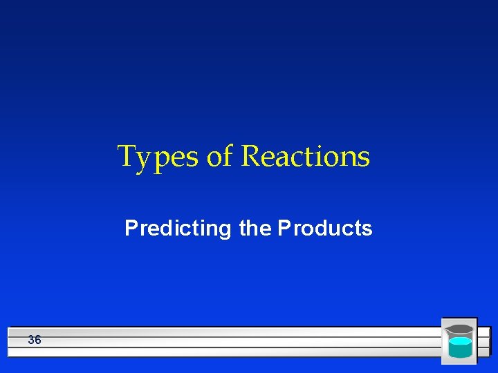 Types of Reactions Predicting the Products 36 