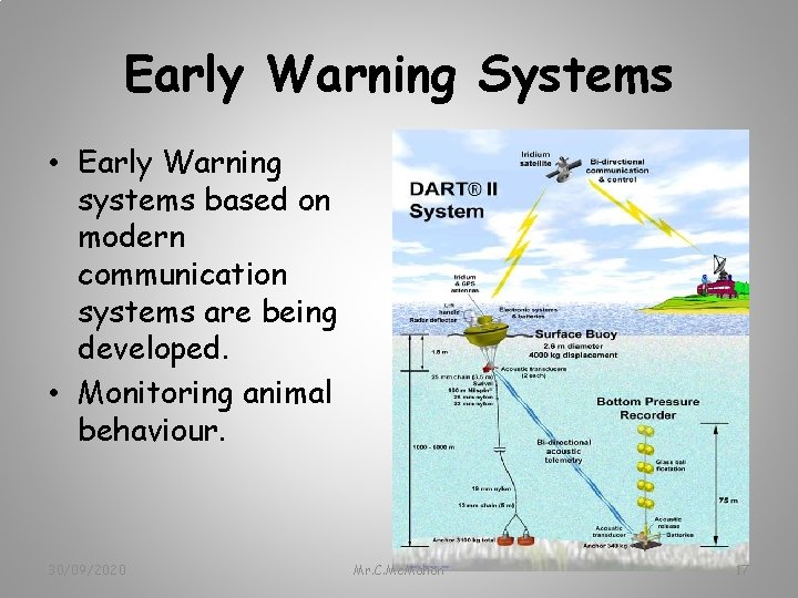 Early Warning Systems • Early Warning systems based on modern communication systems are being