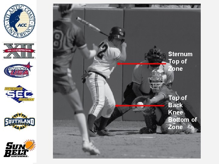 Sternum Top of Zone Top of Back Knee Bottom of Zone 