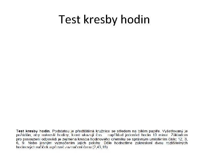 Test kresby hodin 