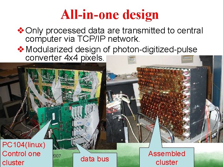 All-in-one design v Only processed data are transmitted to central computer via TCP/IP network.