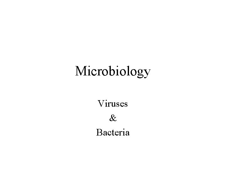 Microbiology Viruses & Bacteria 