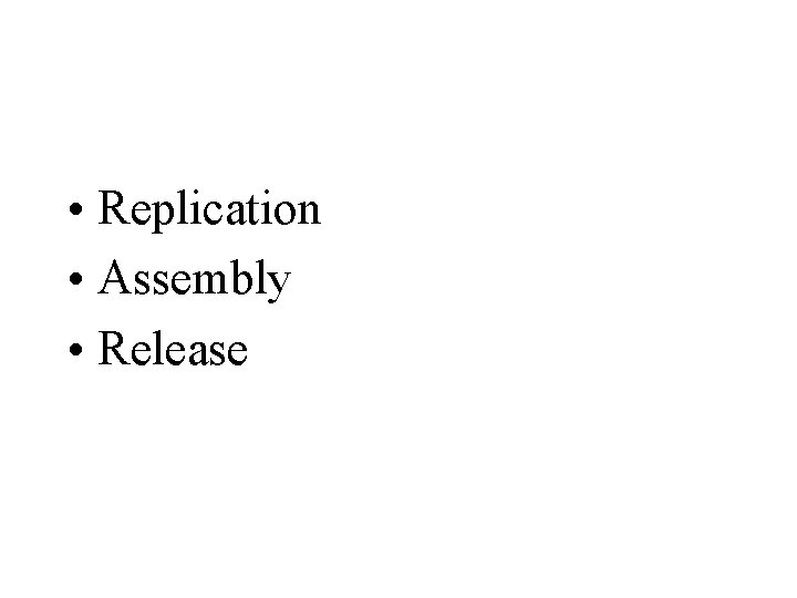  • Replication • Assembly • Release 