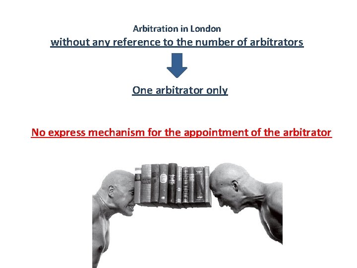 Arbitration in London without any reference to the number of arbitrators One arbitrator only