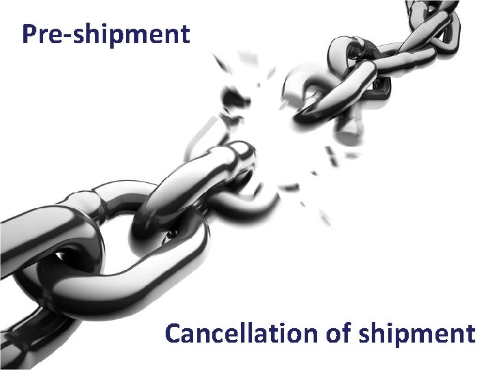 Pre-shipment Cancellation of shipment 