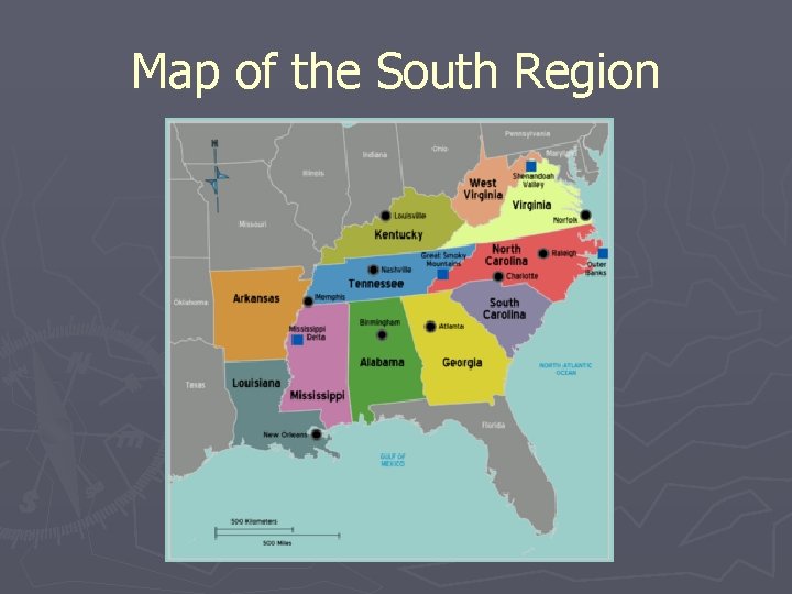 Map of the South Region 