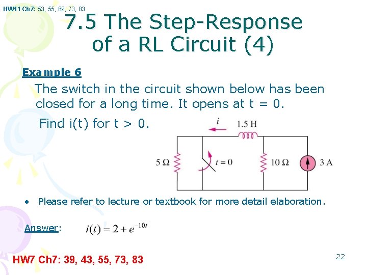 HW 11 Ch 7: 53, 55, 69, 73, 83 7. 5 The Step-Response of