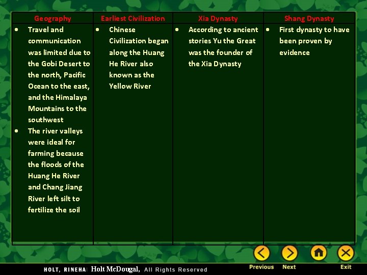 Geography Earliest Civilization Travel and Chinese communication Civilization began was limited due to Geography Earliest Civilization Travel and Chinese communication Civilization began was limited due to