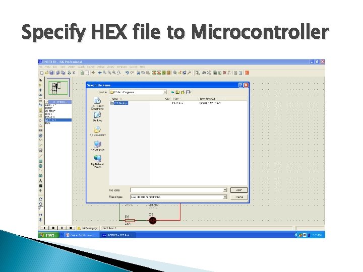 Specify HEX file to Microcontroller 