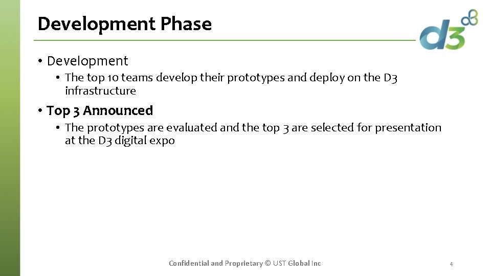 Development Phase • Development • The top 10 teams develop their prototypes and deploy