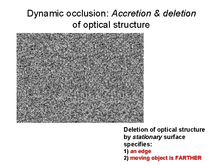 Dynamic occlusion: Accretion & deletion of optical structure 2 Deletion of optical structure by