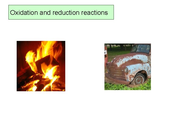 Oxidation and reduction reactions 