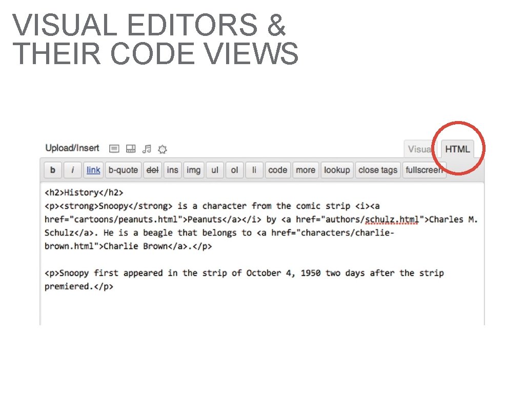 VISUAL EDITORS & THEIR CODE VIEWS 
