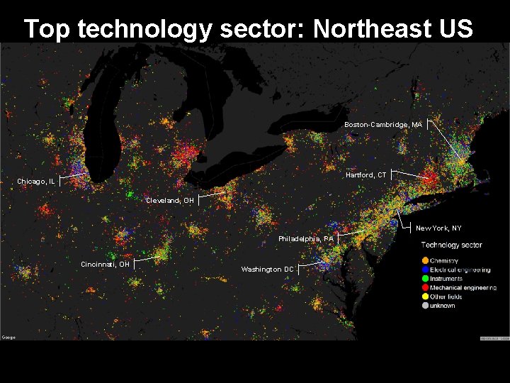 Top technology sector: Northeast US Boston-Cambridge, MA Hartford, CT Chicago, IL Cleveland, OH New