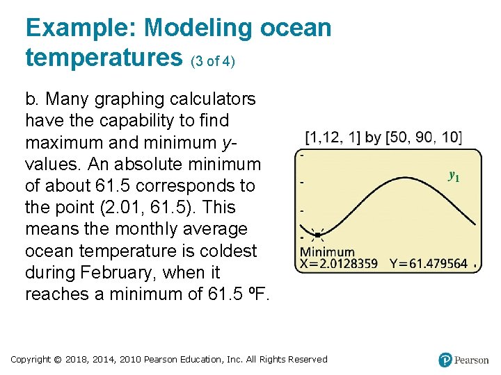 Example: Modeling ocean temperatures (3 of 4) b. Many graphing calculators have the capability