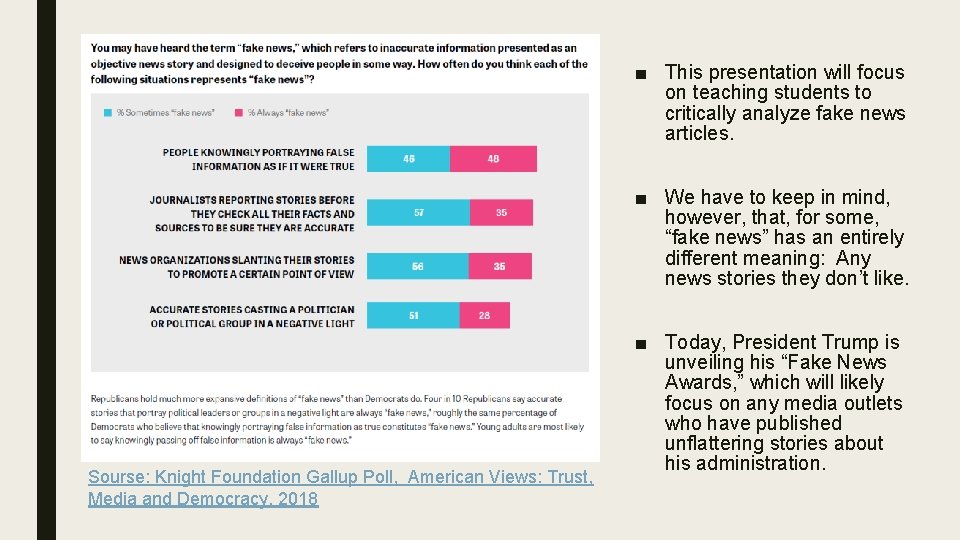 ■ This presentation will focus on teaching students to critically analyze fake news articles.