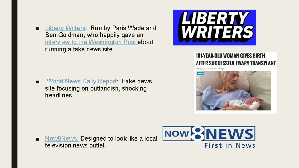 ■ Liberty Writers: Run by Paris Wade and Ben Goldman, who happily gave an