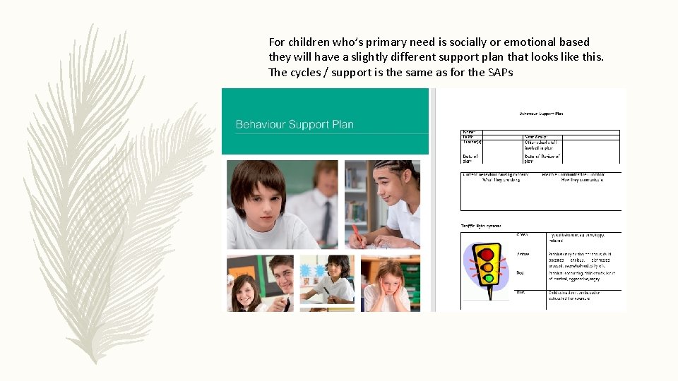For children who’s primary need is socially or emotional based they will have a