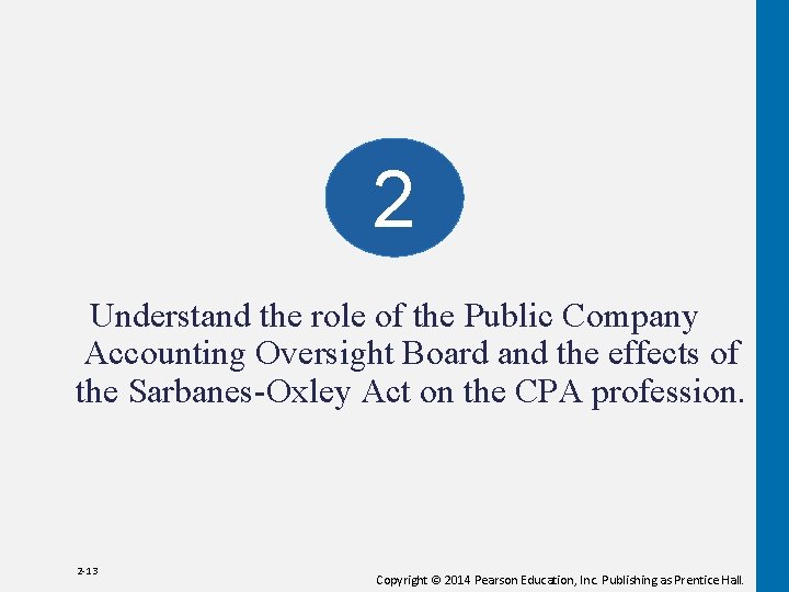 2 Understand the role of the Public Company Accounting Oversight Board and the effects