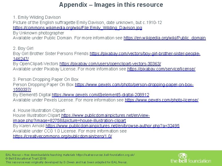 Appendix – Images in this resource Image attributions 1. Emily Wilding Davison Picture of Appendix – Images in this resource Image attributions 1. Emily Wilding Davison Picture of