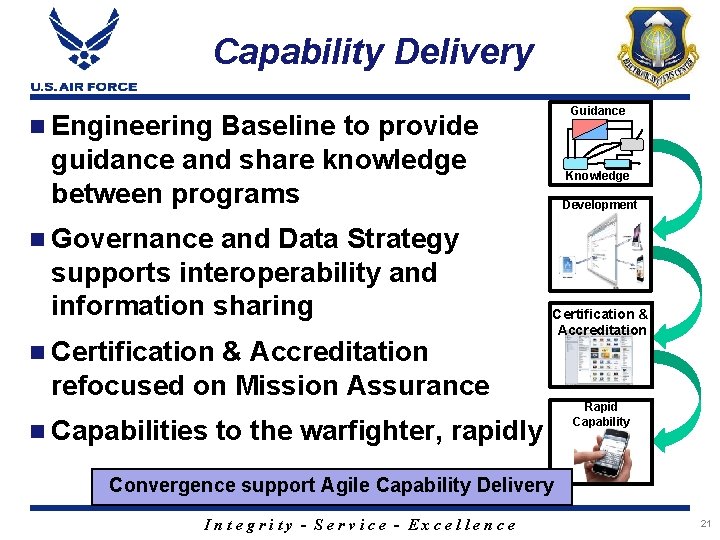 Capability Delivery Guidance n Engineering Baseline to provide guidance and share knowledge between programs