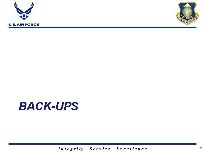 BACK-UPS Integrity - Service - Excellence 23 