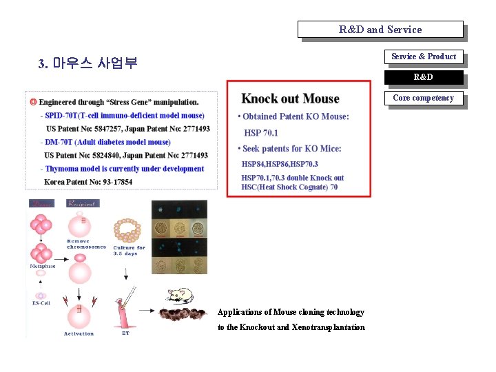 R&D and Service & Product 3. 마우스 사업부 R&D Core competency Applications of Mouse