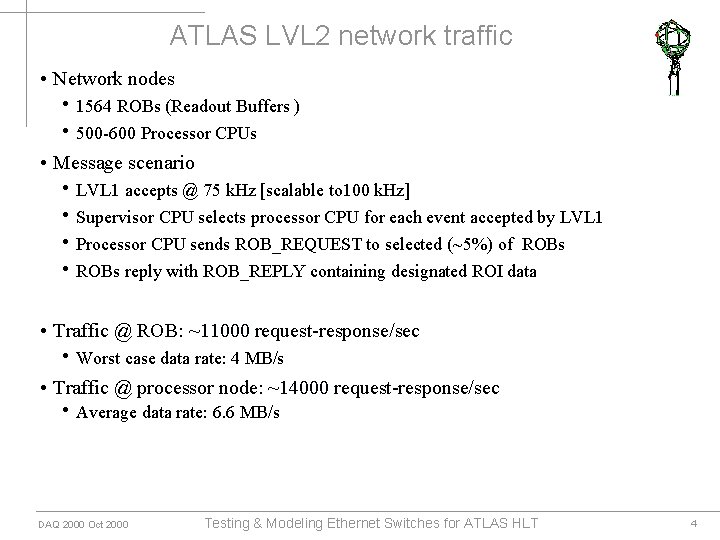 ATLAS LVL 2 network traffic • Network nodes • 1564 ROBs (Readout Buffers )