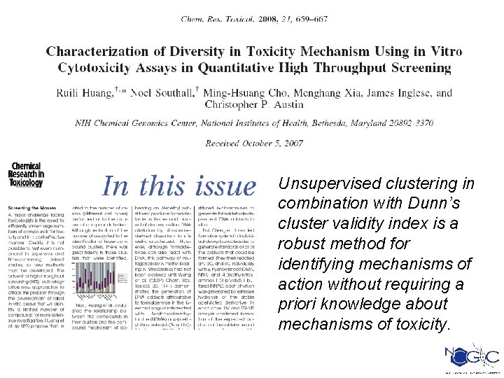 Unsupervised clustering in combination with Dunn’s cluster validity index is a robust method for