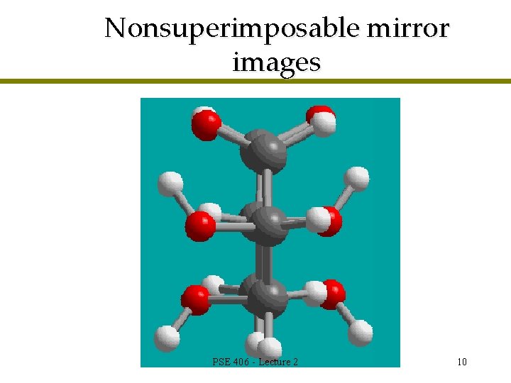 Nonsuperimposable mirror images PSE 406 - Lecture 2 10 