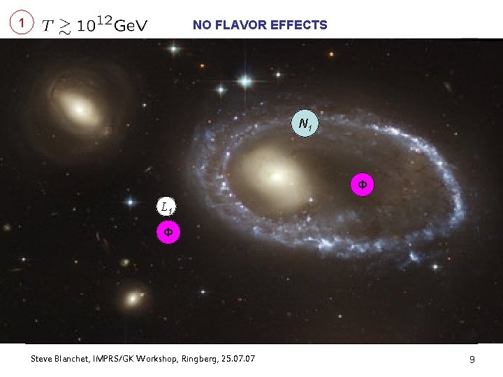 1 NO FLAVOR EFFECTS N 1 Φ L 1 Φ Steve Blanchet, IMPRS/GK Workshop,