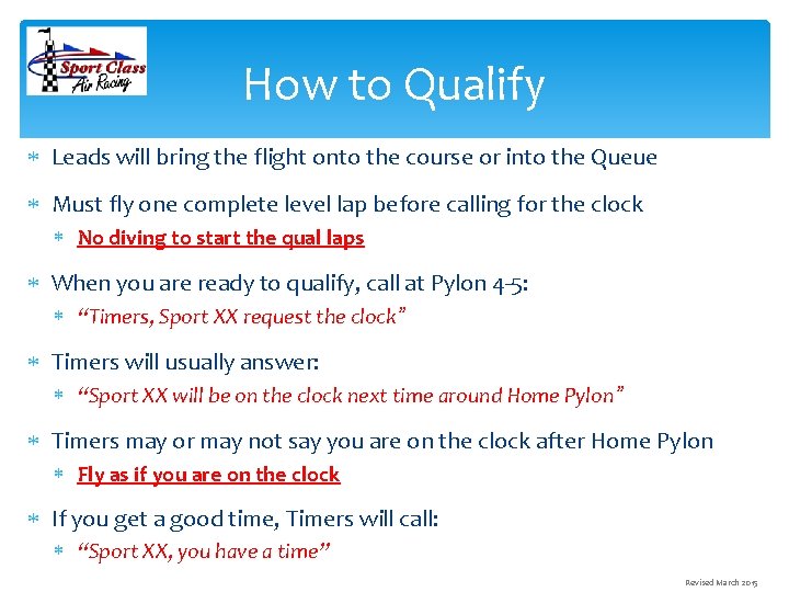 How to Qualify Leads will bring the flight onto the course or into the
