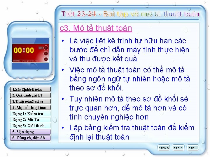 c 3. Mô tả thuật toán 1. Xác định bài toán 2. Quá trình