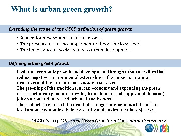 What is urban green growth? Extending the scope of the OECD definition of green
