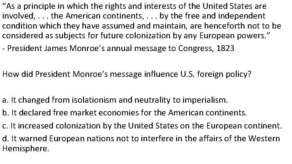 “As a principle in which the rights and interests of the United States are