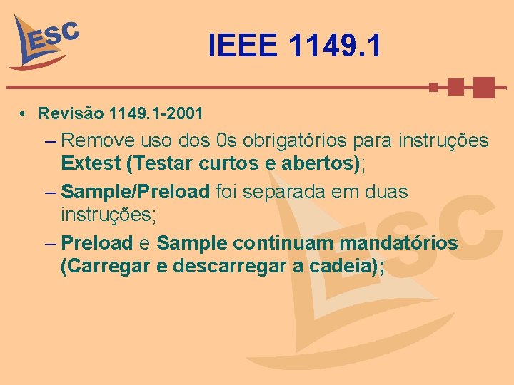 IEEE 1149. 1 • Revisão 1149. 1 -2001 – Remove uso dos 0 s