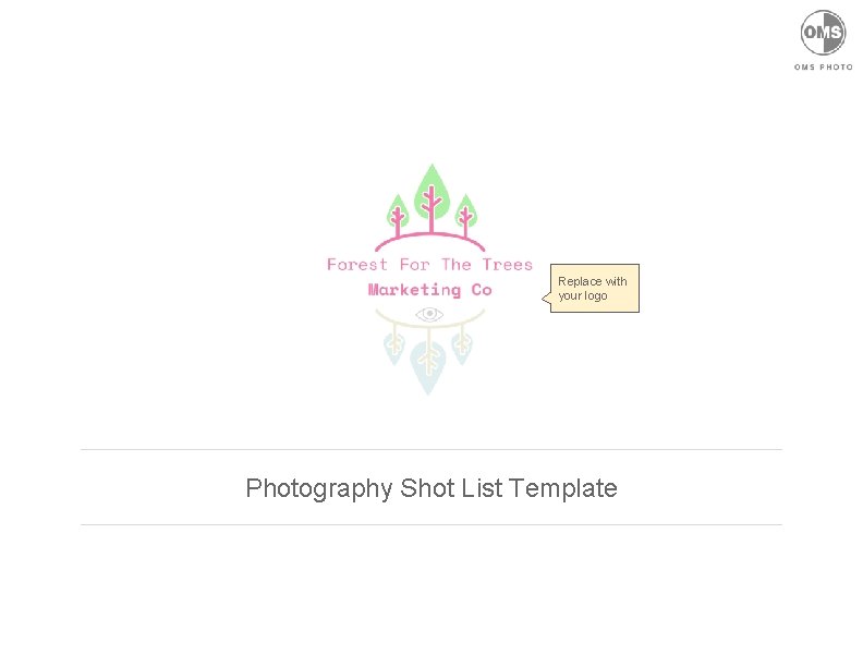 Replace with your logo Photography Shot List Template 
