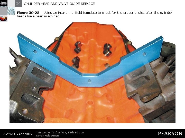 30 CYLINDER HEAD AND VALVE GUIDE SERVICE Figure 30 -25 Using an intake manifold