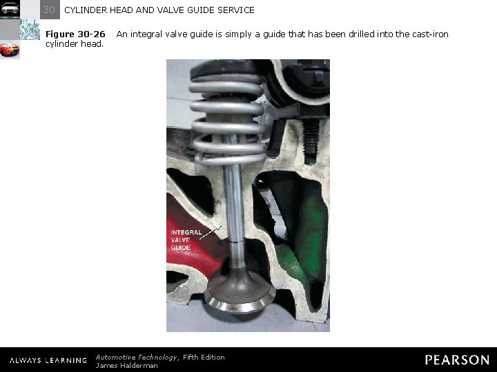 30 CYLINDER HEAD AND VALVE GUIDE SERVICE Figure 30 -26 cylinder head. An integral