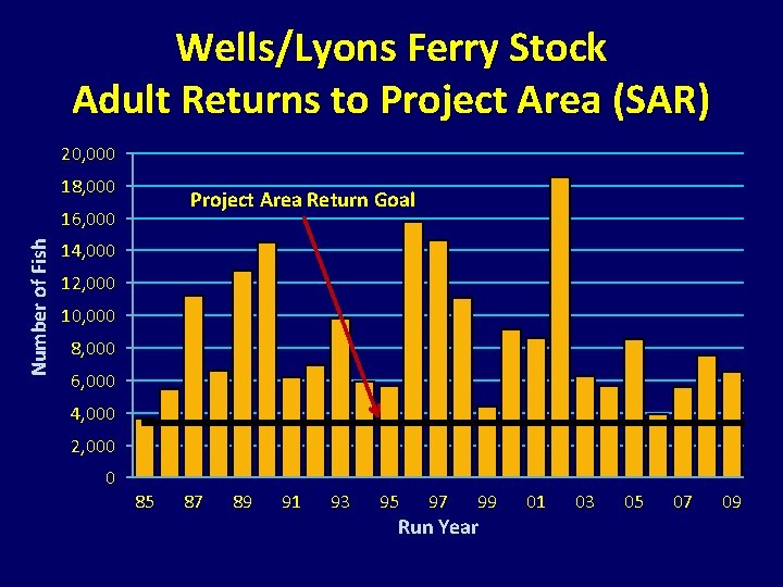 Wells/Lyons Ferry Stock Adult Returns to Project Area (SAR) 20, 000 18, 000 Project Wells/Lyons Ferry Stock Adult Returns to Project Area (SAR) 20, 000 18, 000 Project