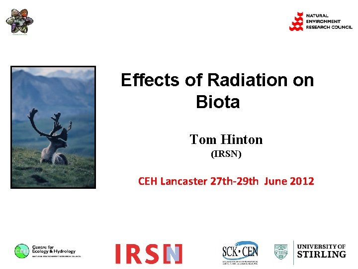 Effects of Radiation on Biota Tom Hinton (IRSN) CEH Lancaster 27 th-29 th June